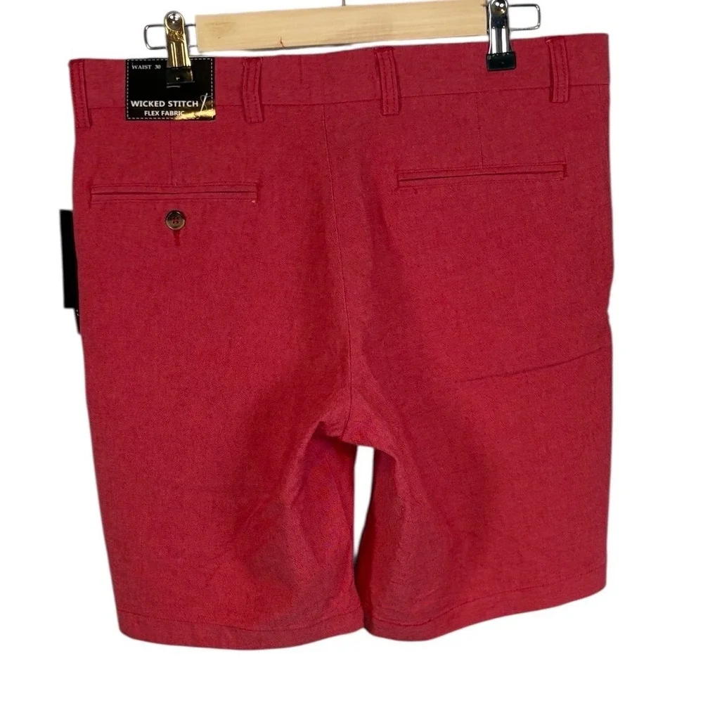 Lot of 2‎ Wicked Stitch Mens Flex Fabric Shorts Size 30 Light Blue & Red NWT